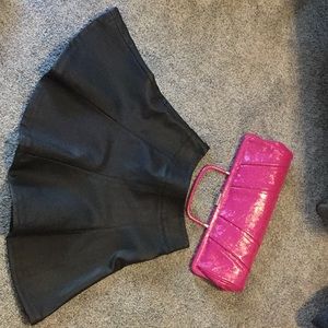 EXPRESS faux leather fit and flare skirt XS flirty